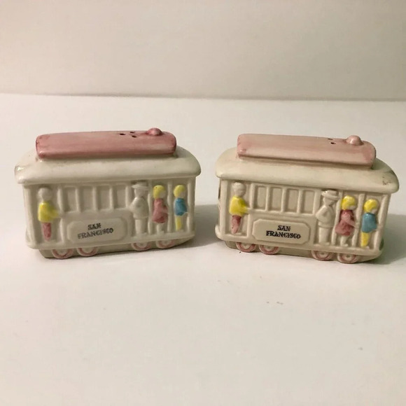 Vintage SNCO  Imports San Francisco Trolley Car Salt And Pepper Shakers - Picture 3 of 16